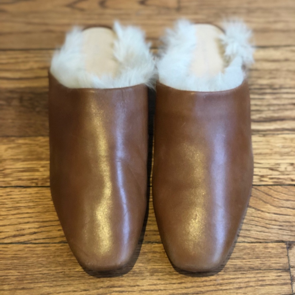 Leather mules with fur trim - Pour La Victoire - Picture 4 of 8